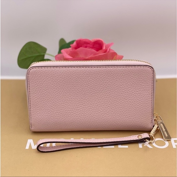 Michael Kors Jet Set Travel Wallet Phone Case Wristlet Pink - Picture 4 of 10
